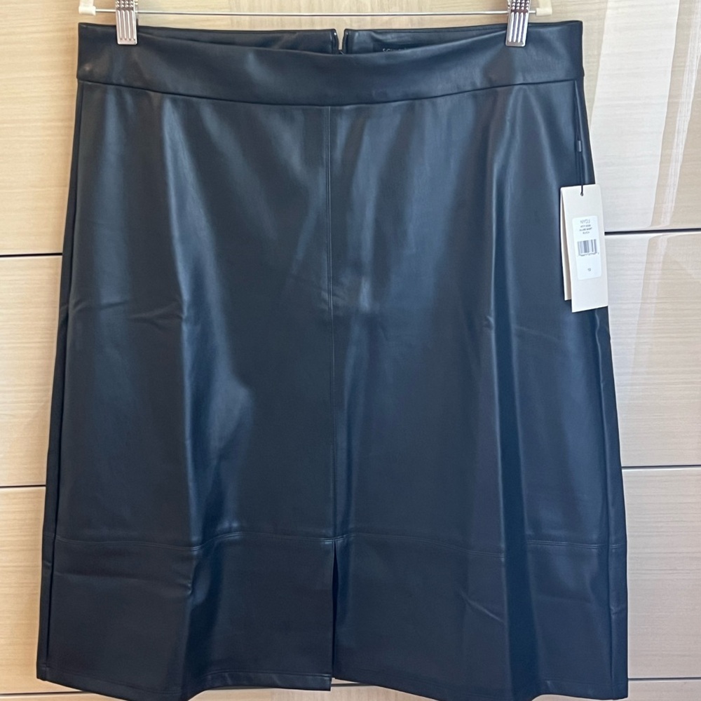 NYDJ Black Pencil Skirt. Faux leather.